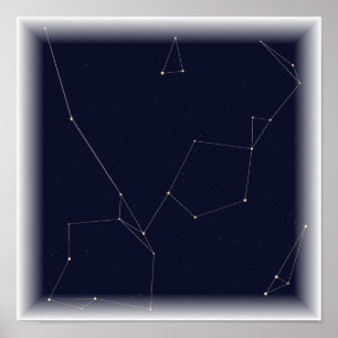 Constellation - Star Map Night Sky Art Poster