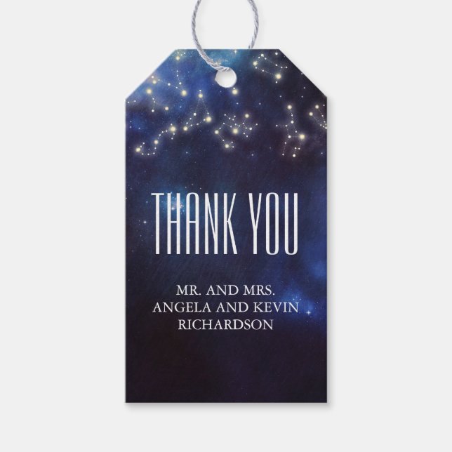 Constellation Starry Night Wedding Gift Tags (Front)