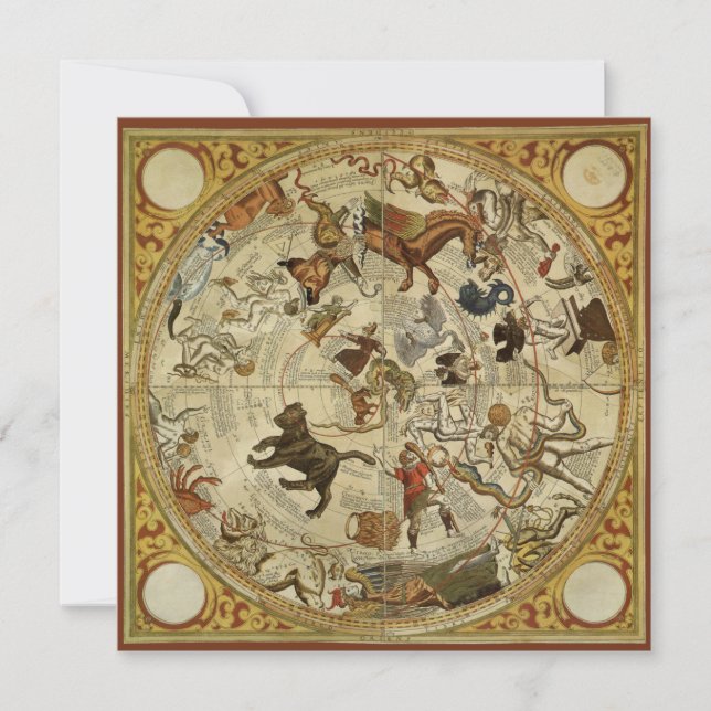 Constellation Stars Northern Sky Vintage Astronomy Invitation (Front)