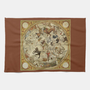 Constellation Stars Northern Sky Vintage Astronomy Tea Towel