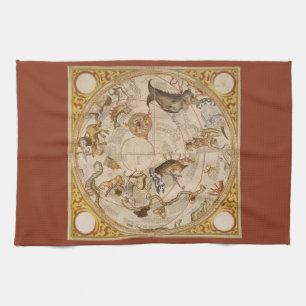 Constellation Stars Southern Sky Vintage Astronomy Tea Towel