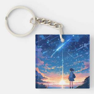 constellation with shooting stars key ring
