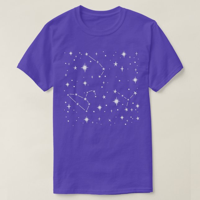 Constellations Celestial Moon and Stars T-Shirt (Design Front)