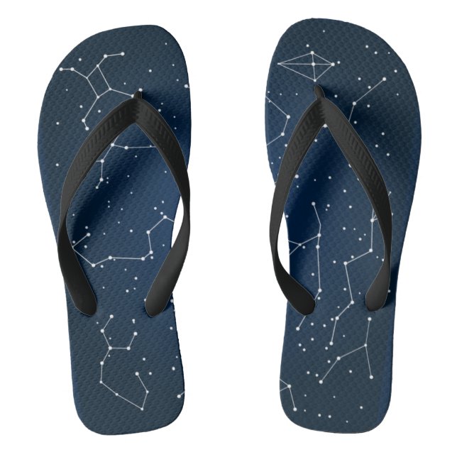 Constellations Map pf Stars Flip Flops (Footbed)