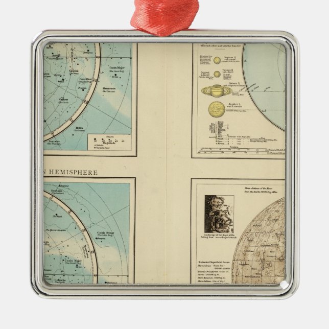 Constellations, Solar System, Moon Metal Tree Decoration (Front)