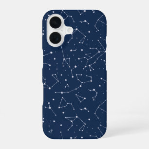 Constellations Starry Sky Navy Blue  iPhone 16 Case