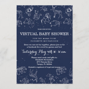 Constellations Virtual Live Baby Shower Invitation
