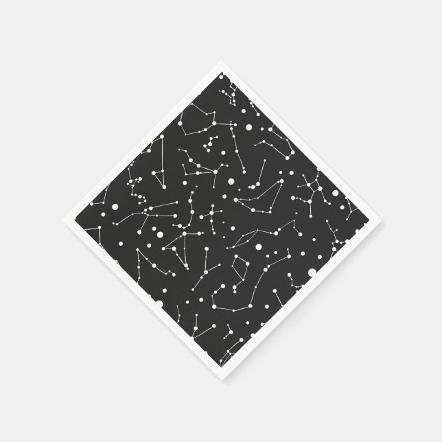 Constellations White and Black Napkin (Corner)