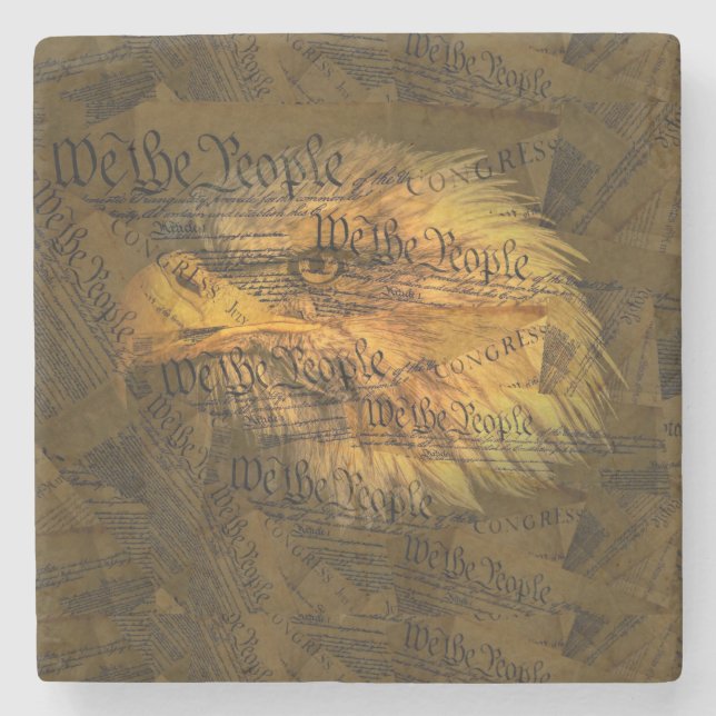 Constitution American Bald Eagle Stone Coaster (Front)