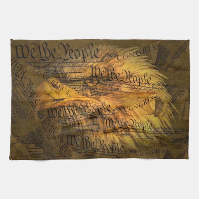 Constitution American Bald Eagle Tea Towel (Horizontal)