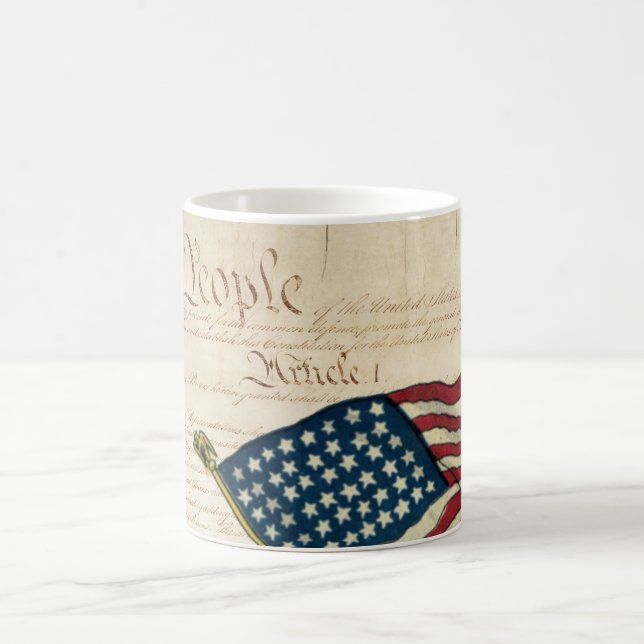 Constitution of the United States, American Flag Coffee Mug (Center)
