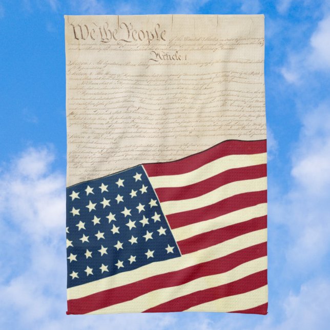 Constitution of the United States, American Flag Tea Towel (Creator Uploaded)