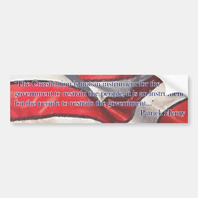 Constitution Quote by Patrick Henry - Flag Bumper Sticker (Front)