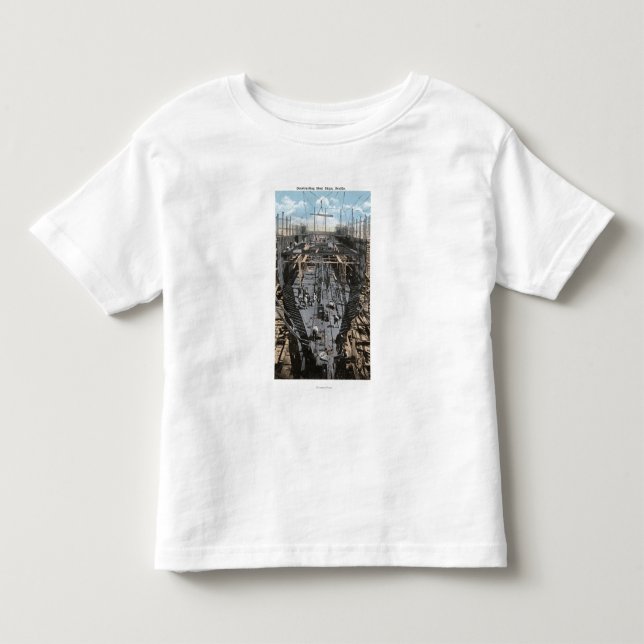 Constructing a Steel Ship Scene Toddler T-Shirt (Front)