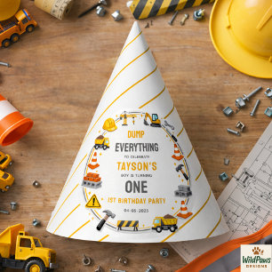 Construction 1ST Birthday   Builder Truck Party Hat