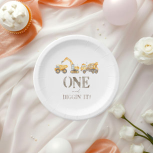 Construction 1st Birthday Party Plates