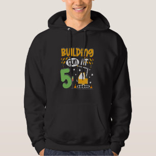 Construction 5th Birthday Bash Excitement Kid Girl Hoodie