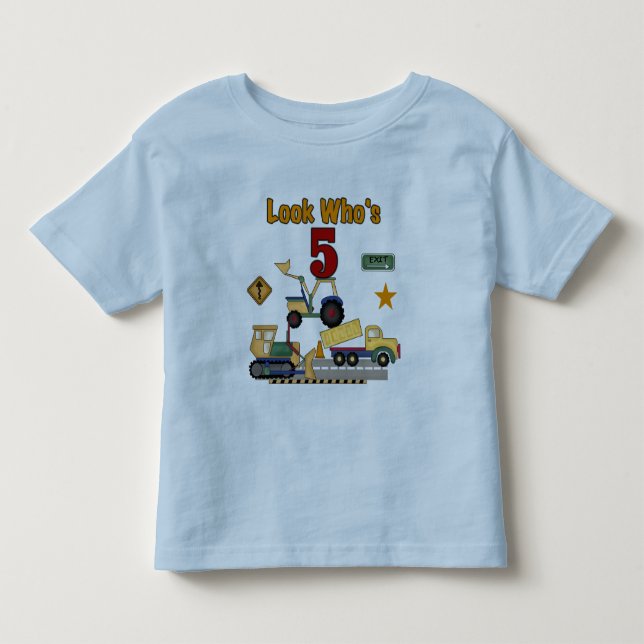 Construction 5th Birthday Tshirts and Gifts (Front)