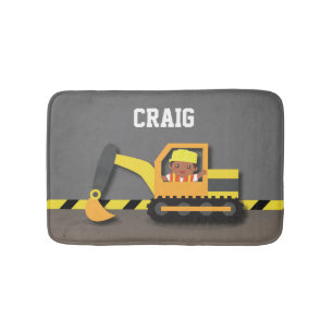 Construction African American Boys Room Decor Bath Mat