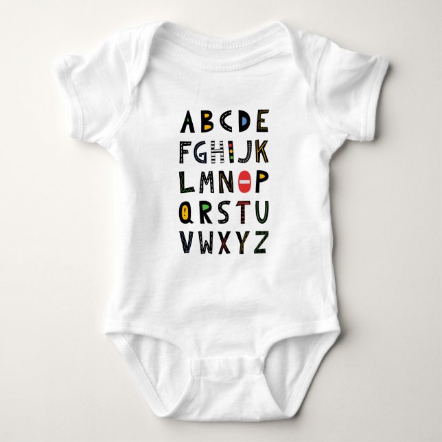 Construction Alphabet  Baby Bodysuit (Front)