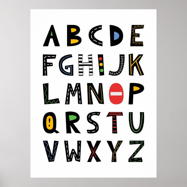 Construction Alphabet Pattern  Poster (Front)