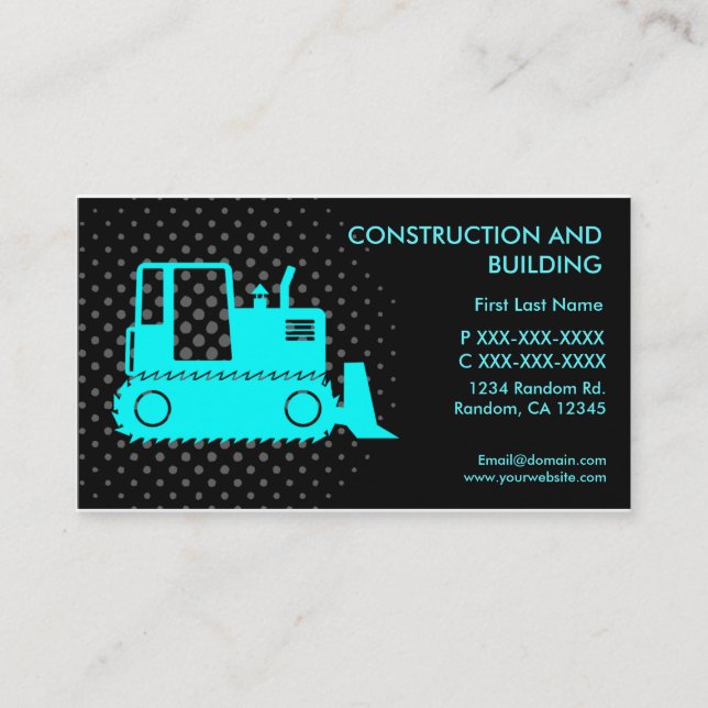 Construction and building custom business cards (Front)