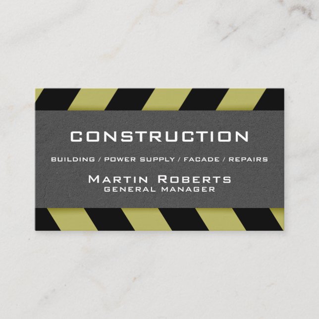 Construction and concrete service business card (Front)