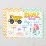 Construction and Mermaid Joint Birthday Invitation<br><div class="desc">All designs are © Happy Panda Print</div>