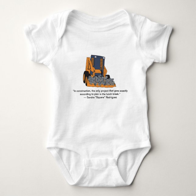 Construction baby baby bodysuit (Front)