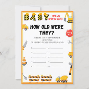 Construction Baby Shower Game - Editable Name - Invitation