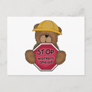 Construction Bear T-shirts and Gifts Postcard