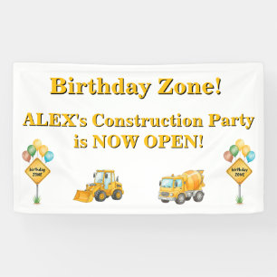 Construction Birthday Banner Birthday Zone