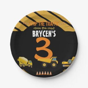 Construction Birthday Dump Truck Party Paper Plat Paper Plate