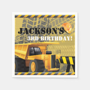 Construction Birthday dumper party Napkin