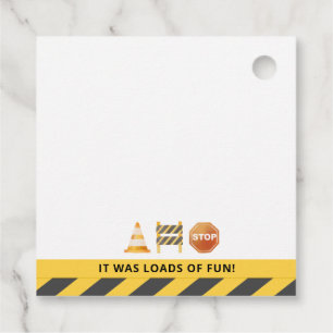 Construction Birthday Favour Tags