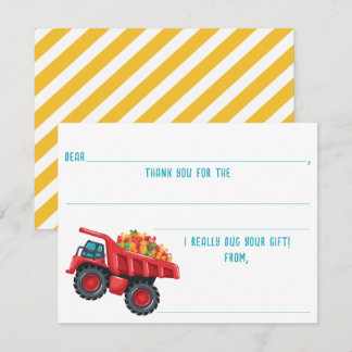 Construction Birthday Fill In The Blank Thank You Card