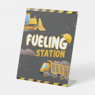 Construction Birthday - Fuelling Station Pedestal Sign