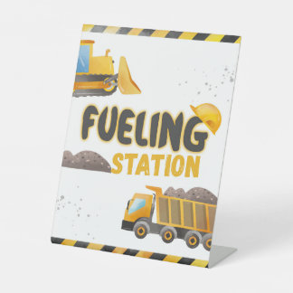 Construction Birthday - Fuelling Station Pedestal Sign