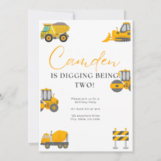 Construction Birthday Invitation