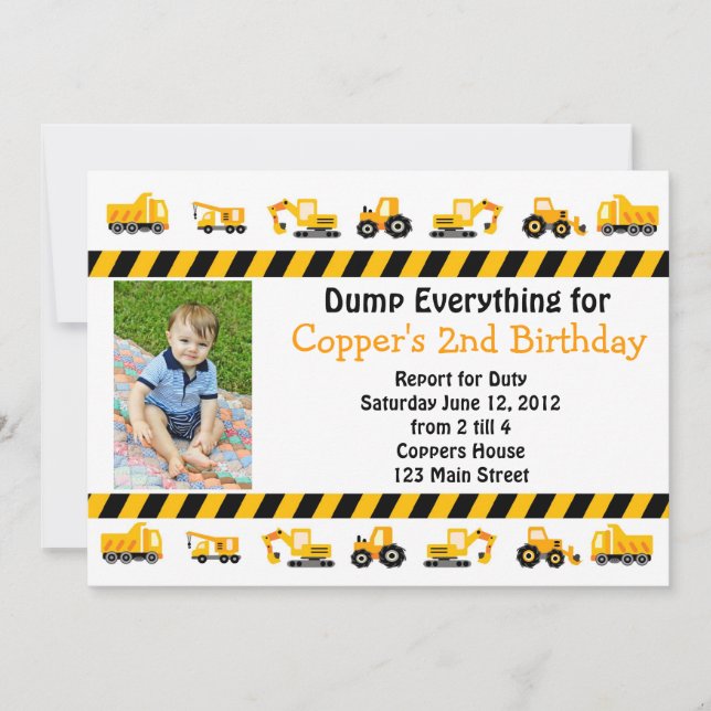 Construction Birthday Invitation (Front)