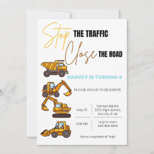 Construction Birthday Invitation