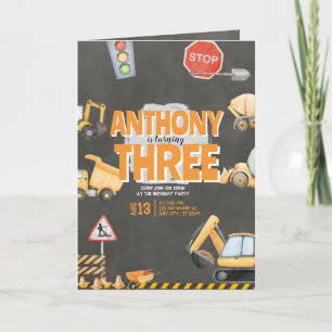Construction Birthday Invitation