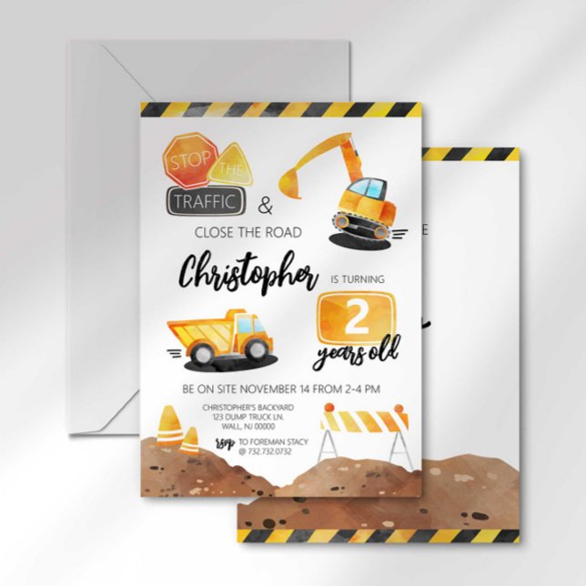 Construction Birthday Invitation Any Age (Creator Uploaded)