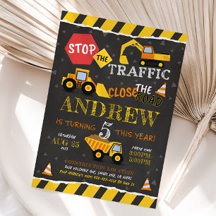 Construction Birthday Invitation Boy