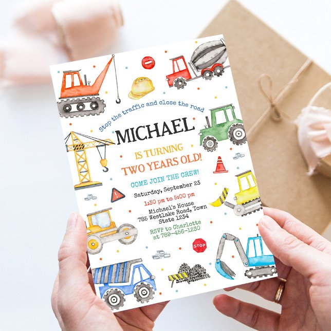 Construction Birthday Invitation Boy Dump Truck (Creator Uploaded)