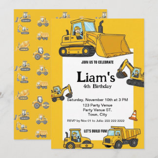 Construction Birthday Invitation |Boy Truck Party