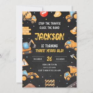 Construction Birthday Invitation Dump Truck Party