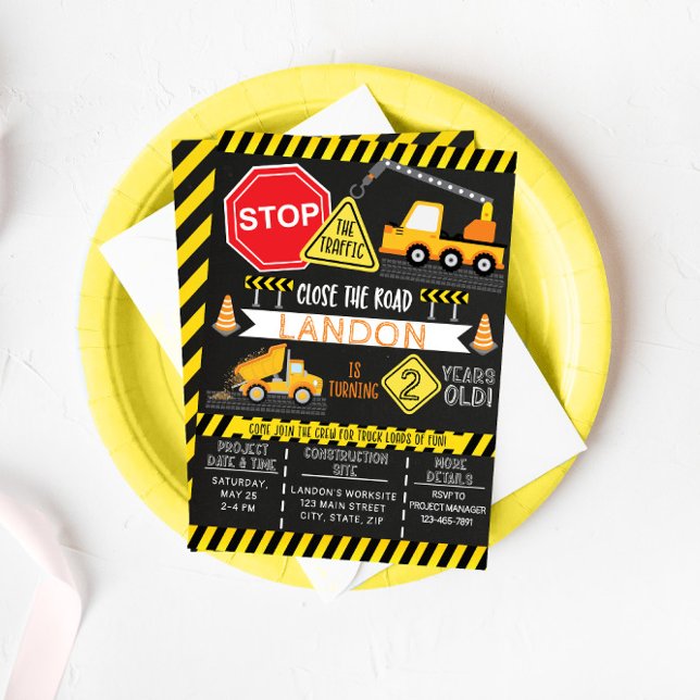 Construction Birthday Invitation Dump Truck Party (Creator Uploaded)
