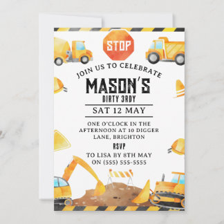 Construction Birthday Invitation – Editable Dump 