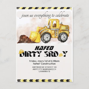Construction Birthday Invitation Editable Dump Tru